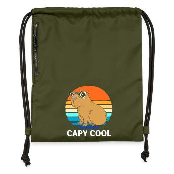 Capibara Capybara - Sac à cordon en polyester recyclé - military green - Devant