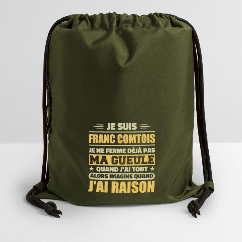 Franc comtois je ferme pas ma gueule franche comté Sac à cordon en polyester recyclé