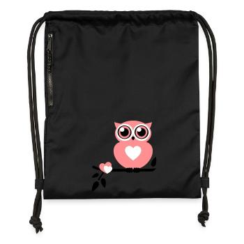 Owl Love - Gymsac made from recycled material - black - Front