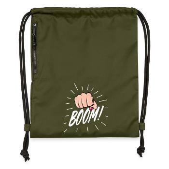 Strip Pop with female fist - Gymsac made from recycled material - military green - Front