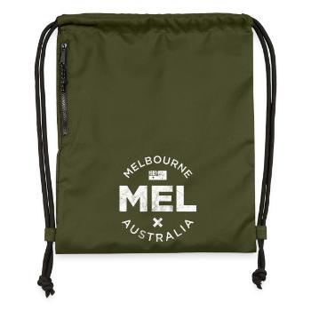 MEL, Melbourne Australie - Sac à cordon en polyester recyclé - military green - Devant