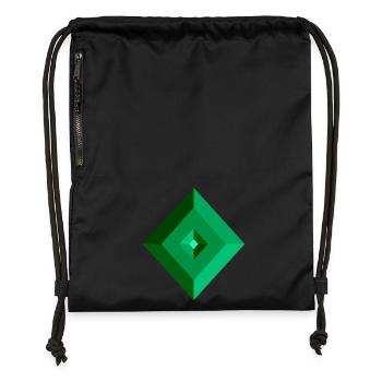 Forme géométrique 3D - Sac à cordon en polyester recyclé - noir - Devant
