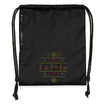 Easter motifs in knitting pattern style for Easter - Gymsac made from recycled material - black - Front