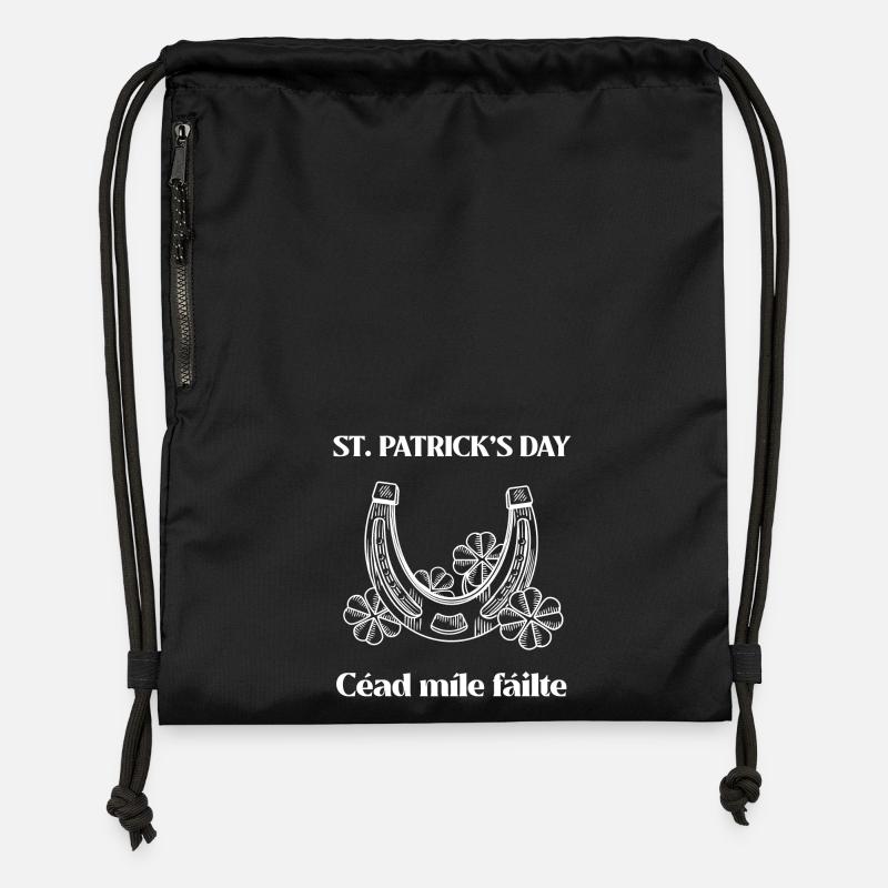 St Patricks Day, Cead Mile Failte - Gymsac made from recycled material - black