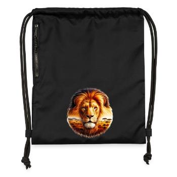 Lion - Gymsac made from recycled material - black - Front