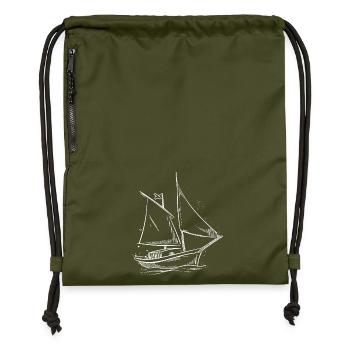 Sailing Adventures in the Silhouette: Elegant Sailors - Gymsac made from recycled material - military green - Front