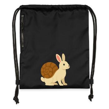 Cute Snail Rabbit - Gymsac made from recycled material - black - Front