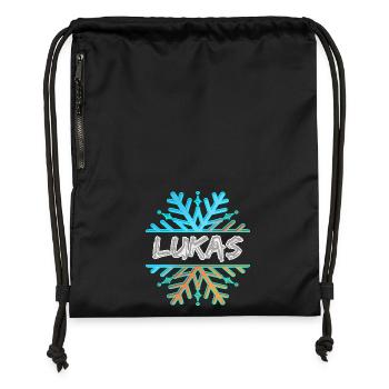 Lukas - Turnbeutel aus Recycling-Material - Schwarz - Vorne