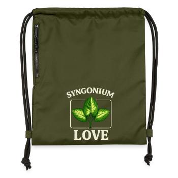 Syngonium Love - Turnbeutel aus Recycling-Material - military Green - Vorne