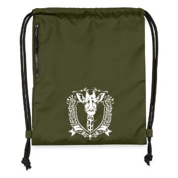 Giraffes Crest Shield - Gymsac made from recycled material - military green - Front