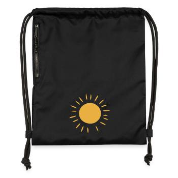 Warme minimalistische Sonne - Turnbeutel aus Recycling-Material - Schwarz - Vorne