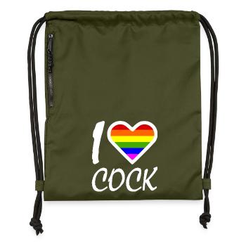 I love - Gymsac made from recycled material - military green - Front