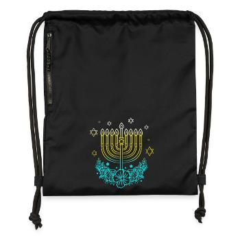 Chanukkah Hanukkah Hanukah Menorah - Turnbeutel aus Recycling-Material - Schwarz - Vorne