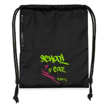 School is cool, Einschulung - Turnbeutel aus Recycling-Material - Schwarz - Vorne