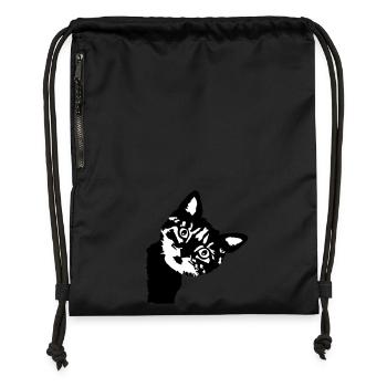 Cat, cute kitten - 2 colors - Sac à cordon en polyester recyclé - noir - Devant