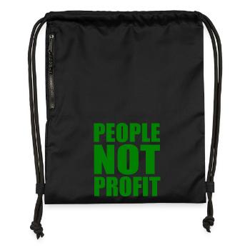 People not profit - Turnbeutel aus Recycling-Material - Schwarz - Vorne