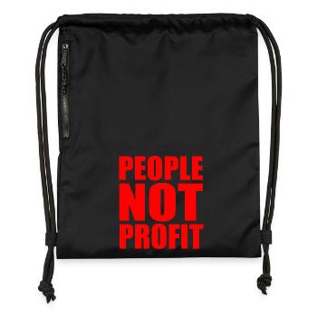 People not profit - Turnbeutel aus Recycling-Material - Schwarz - Vorne