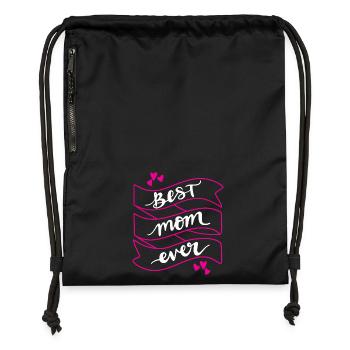 Best Mom Ever - Gymsac made from recycled material - black - Front