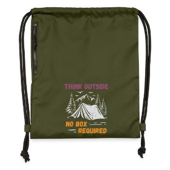 Camping, Hiking, Forest - Think Outside - Gymsac made from recycled material - military green - Front