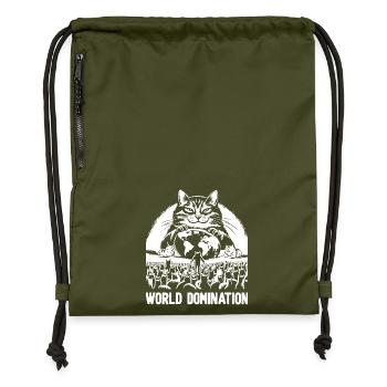 World Domination 1 - Gymsac made from recycled material - military green - Front