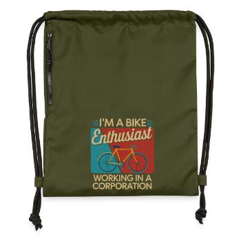 Bike Enthusiast Corporate Life - Gymsac made from recycled material - military green - Front