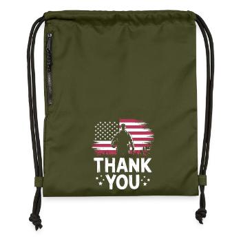 Soldat militaire vétéran - Sac à cordon en polyester recyclé - military green - Devant