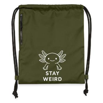 Axolotl – Stay Weird. - Turnbeutel aus Recycling-Material - military Green - Vorne