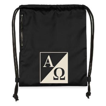 Symbole chrétien Alpha et Omega Foi - Sac à cordon en polyester recyclé - military green - Devant