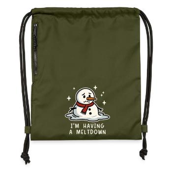 I'm having a meltdown - Gymsac made from recycled material - military green - Front