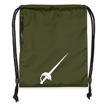 Rapier Fencing Musketeer Weapon Vector - Gymsac made from recycled material - military green - Front