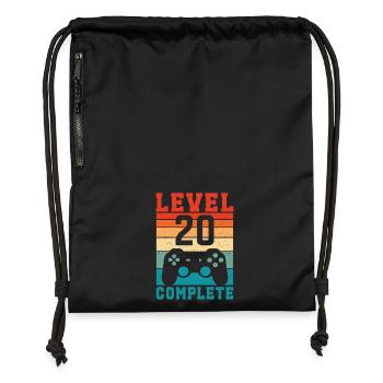 20. Geburtstag Level 20 Complete 20 Jahre Gamer - Turnbeutel aus Recycling-Material - Schwarz - Vorne