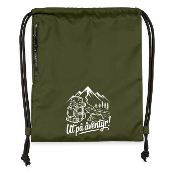 Abenteuer-Rucksackwandern – Im Freien - Turnbeutel aus Recycling-Material - military Green - Vorne