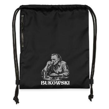 Charles Bukowski drinking coffee at the cafe - Gymsac made from recycled material - black - Front