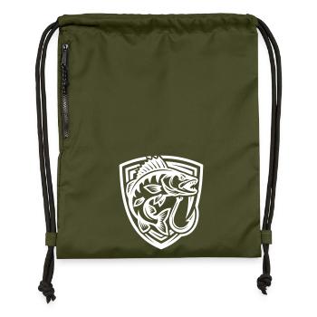Blason de pêche au brochet - Sac à cordon en polyester recyclé - military green - Devant