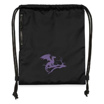 drache design silhouette toter baum - Turnbeutel aus Recycling-Material - Schwarz - Vorne