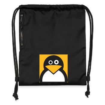 Linux Penguin - Gymsac made from recycled material - black - Front