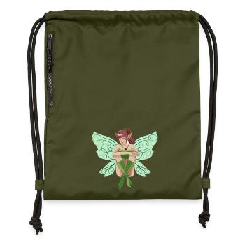fairy - Gymsac made from recycled material - military green - Front