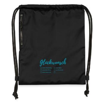 Congratulations lettering checkboxes - Gymsac made from recycled material - black - Front