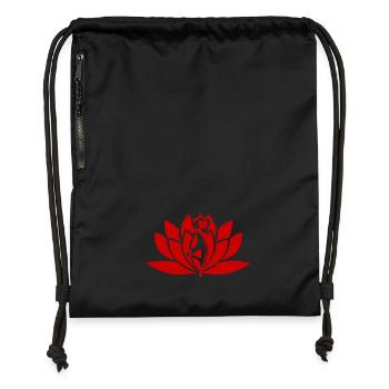 Yoga Blume rot - Turnbeutel aus Recycling-Material - Schwarz - Vorne