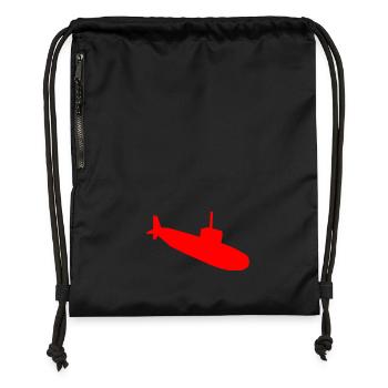 Submarine silhouette - Gymsac made from recycled material - black - Front