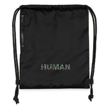 Human - Sac à cordon en polyester recyclé - noir - Devant