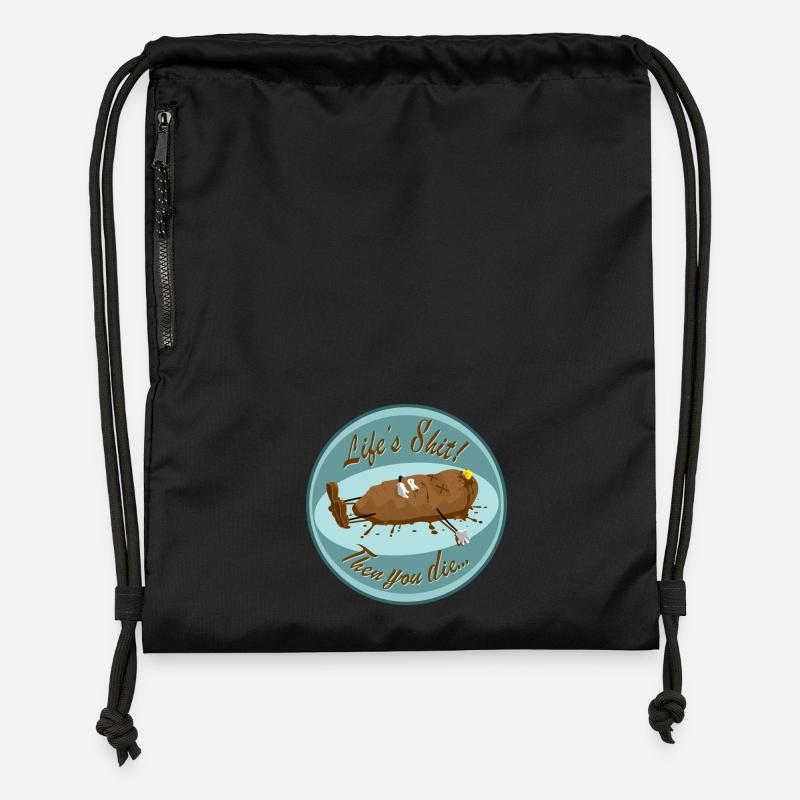 Life's Shit! - Sac à cordon en polyester recyclé - noir