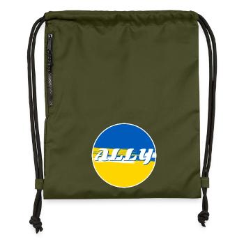 Ally Ukraine - Gymsac made from recycled material - military green - Front