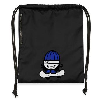 Skateboarder - Gymsac made from recycled material - black - Front