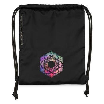 Mandala No. 4 Rainbow - Turnbeutel aus Recycling-Material - Schwarz - Vorne