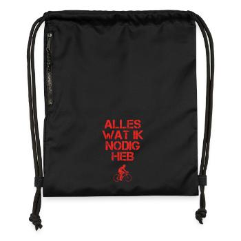 presentje wat ik nodig bicycle cycling bike - Turnbeutel aus Recycling-Material - Schwarz - Vorne