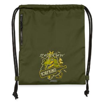 Islay Malt Whisky Spruch Torfkind - Turnbeutel aus Recycling-Material - military Green - Vorne