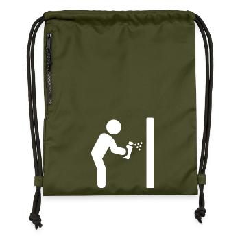 Graffiti Sprayer - Turnbeutel aus Recycling-Material - military Green - Vorne