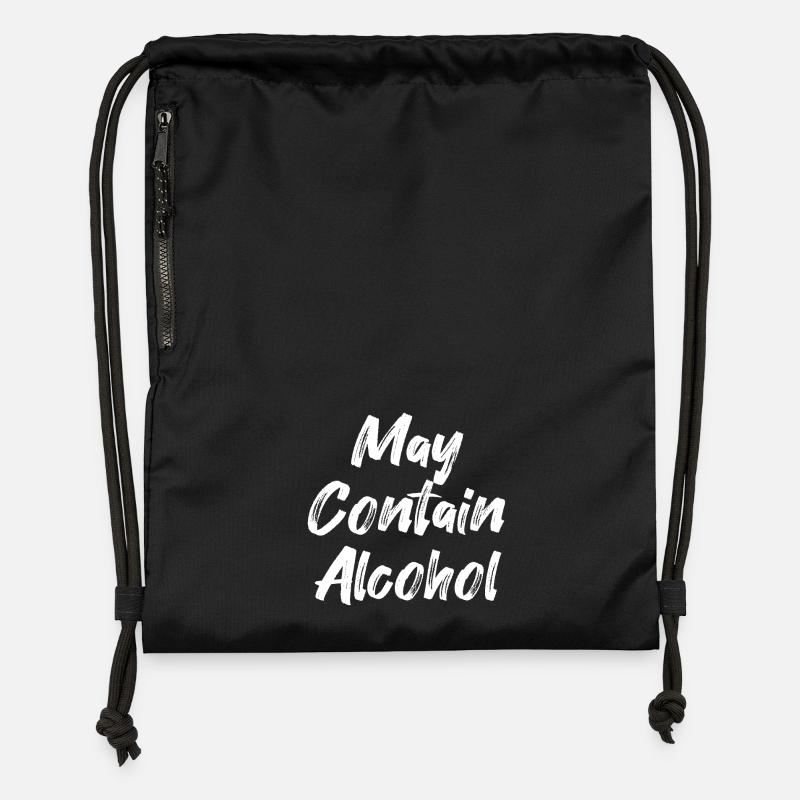 May Contain Alcohol - Gymsac made from recycled material - black