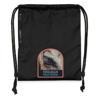 Œil de cheval en gros plan – Art expressif - Sac à cordon en polyester recyclé - noir - Devant